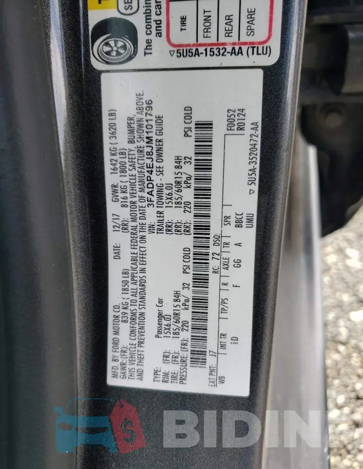 3FADP4EJ8JM101796 Photo# 12