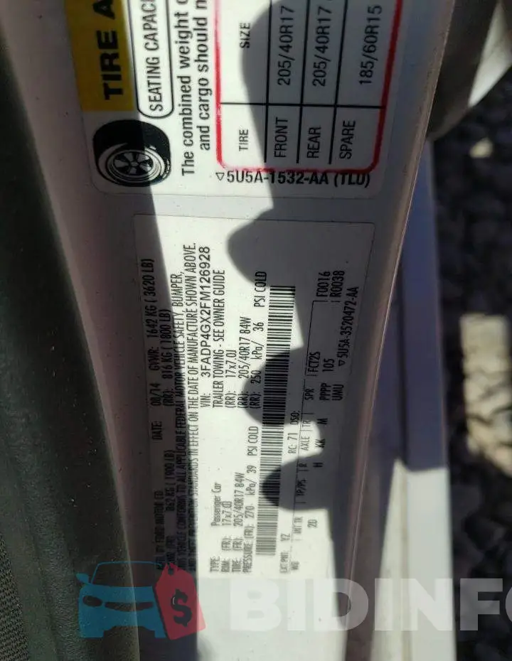 3FADP4GX2FM126928 Photo# 12