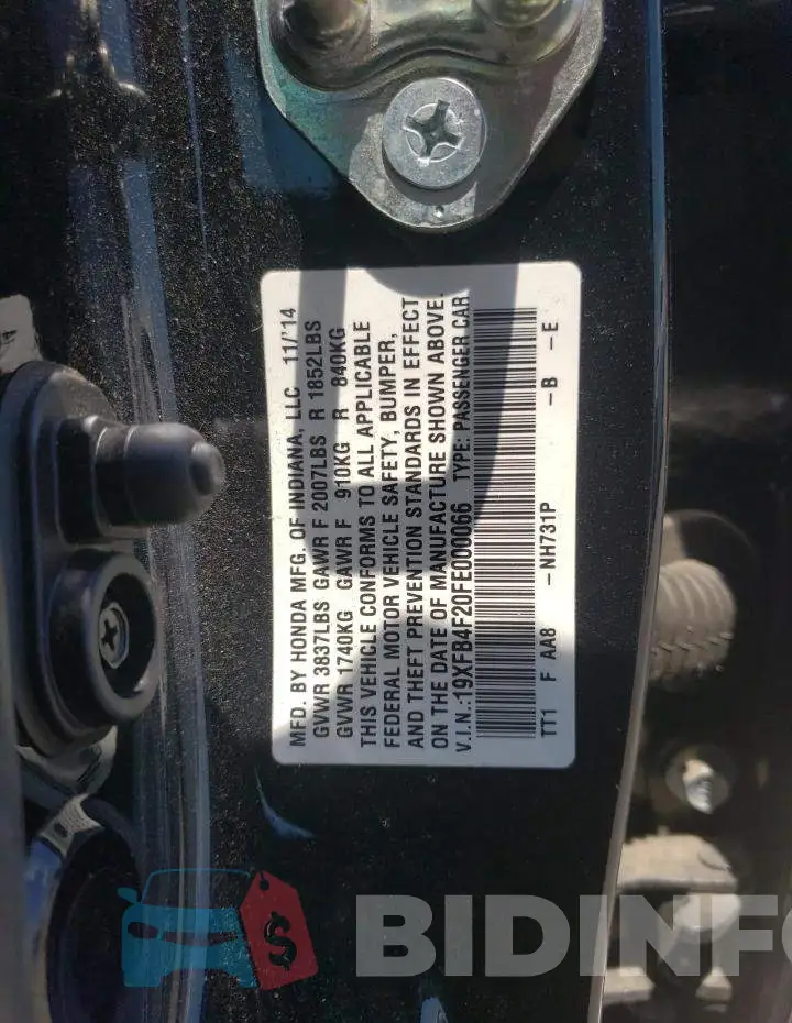 19XFB4F20FE000066 Photo# 12