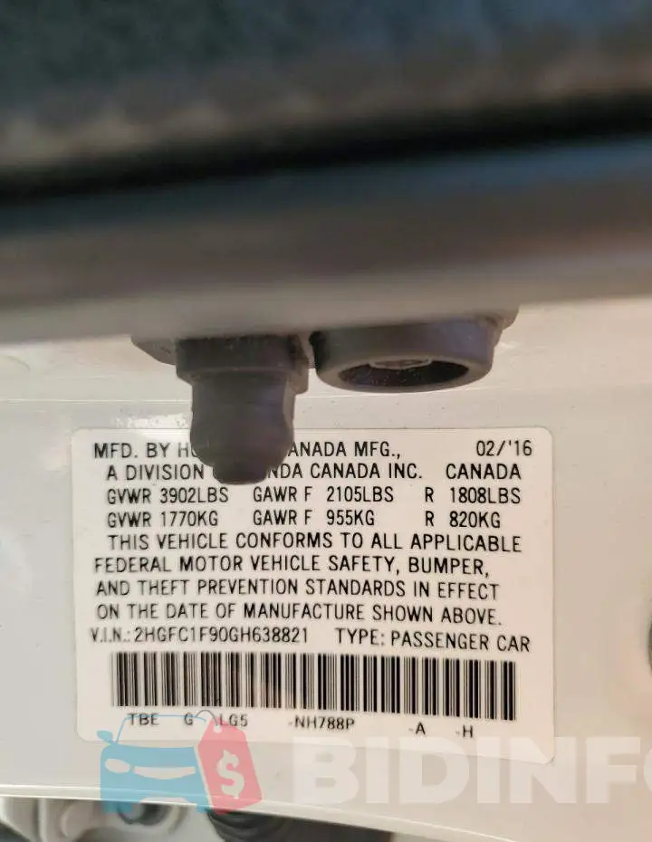 2HGFC1F90GH638821 Photo# 13