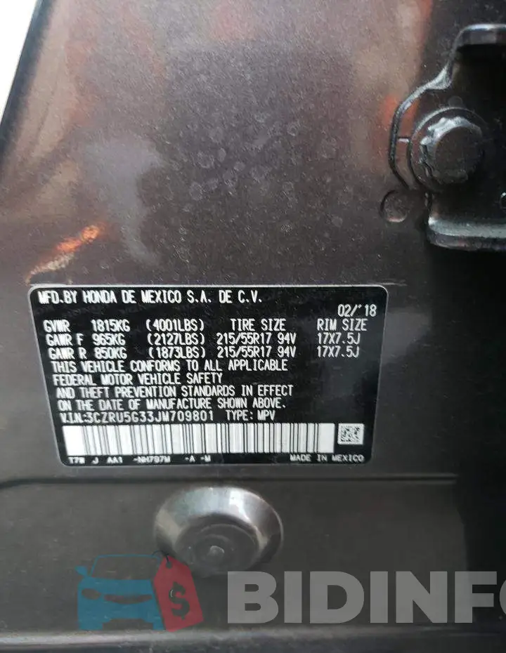 3CZRU5G33JM709801 Photo# 12