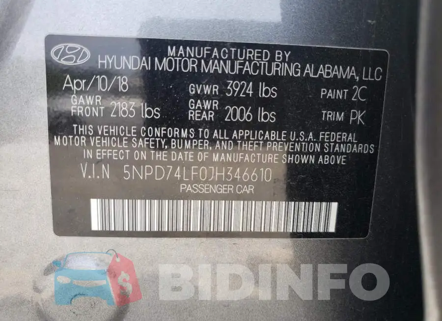 5NPD74LF0JH346610 Photo# 12