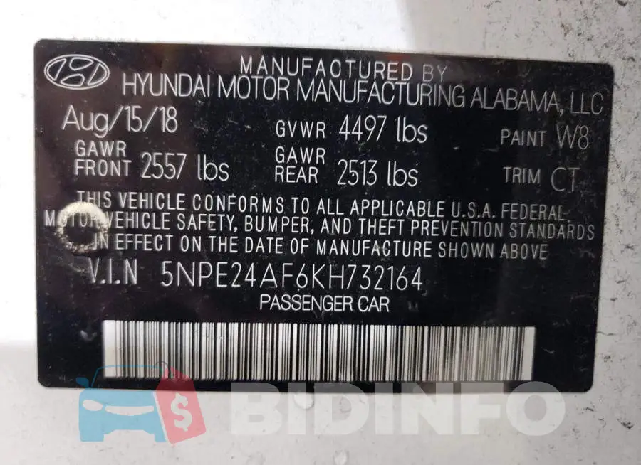 5NPE24AF6KH732164 Photo# 12