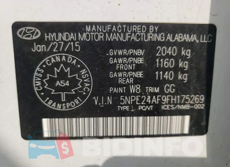 5NPE24AF9FH175269 Photo# 13