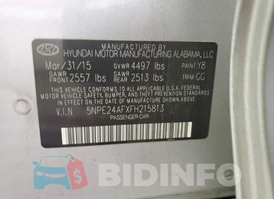 5NPE24AFXFH215813 Photo# 12