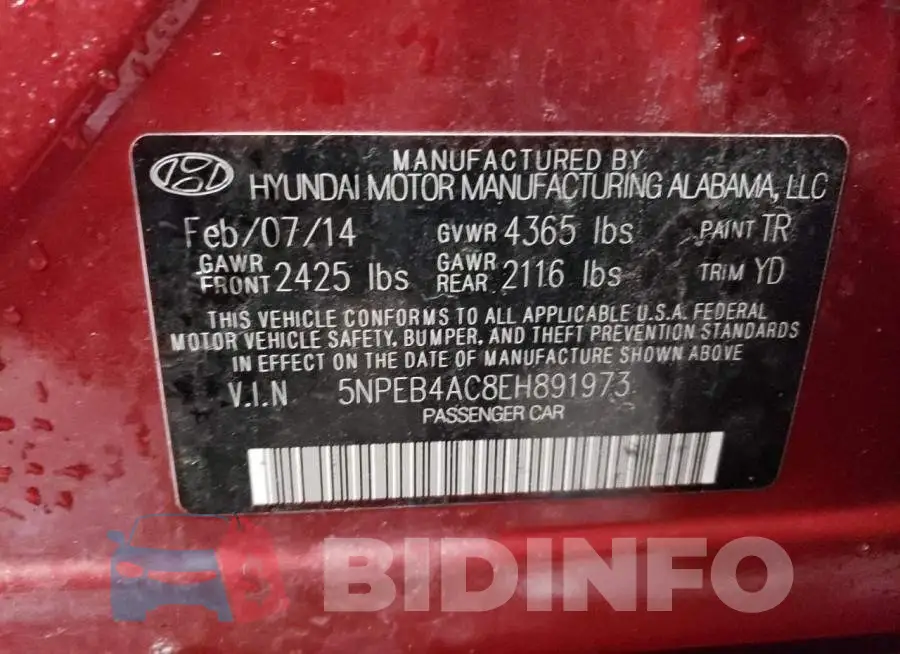 5NPEB4AC8EH891973 Photo# 12
