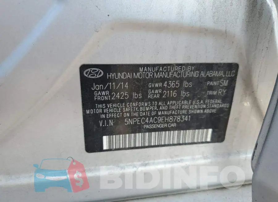 5NPEC4AC9EH878341 Photo# 12