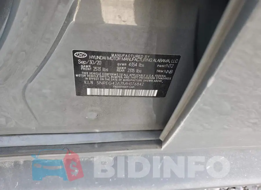 5NPEG4JA7MH076842 Photo# 12