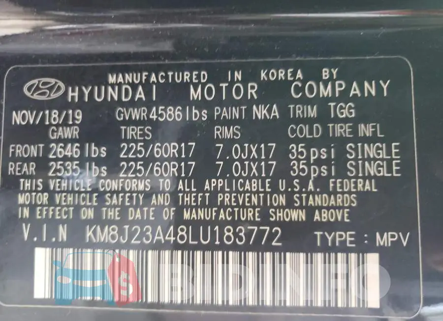KM8J23A48LU183772 Photo# 13