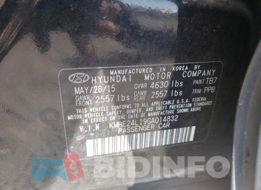 KMHE24L19GA014832 Photo# 13