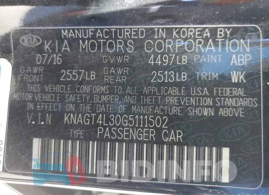 KNAGT4L30G5111502 Photo# 12