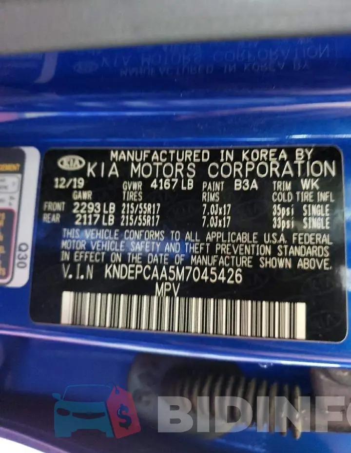 KNDEPCAA5M7045426 Photo# 13