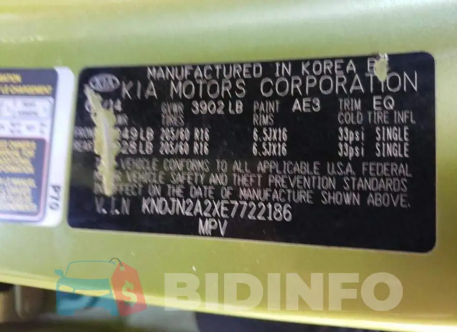 KNDJN2A2XE7722186 Photo# 13