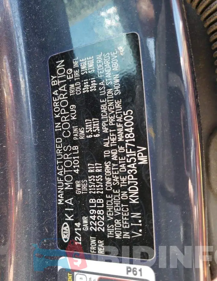 KNDJP3A51F7184005 Photo# 12