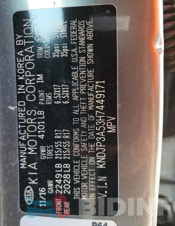 KNDJP3A53H7449171 Photo# 12