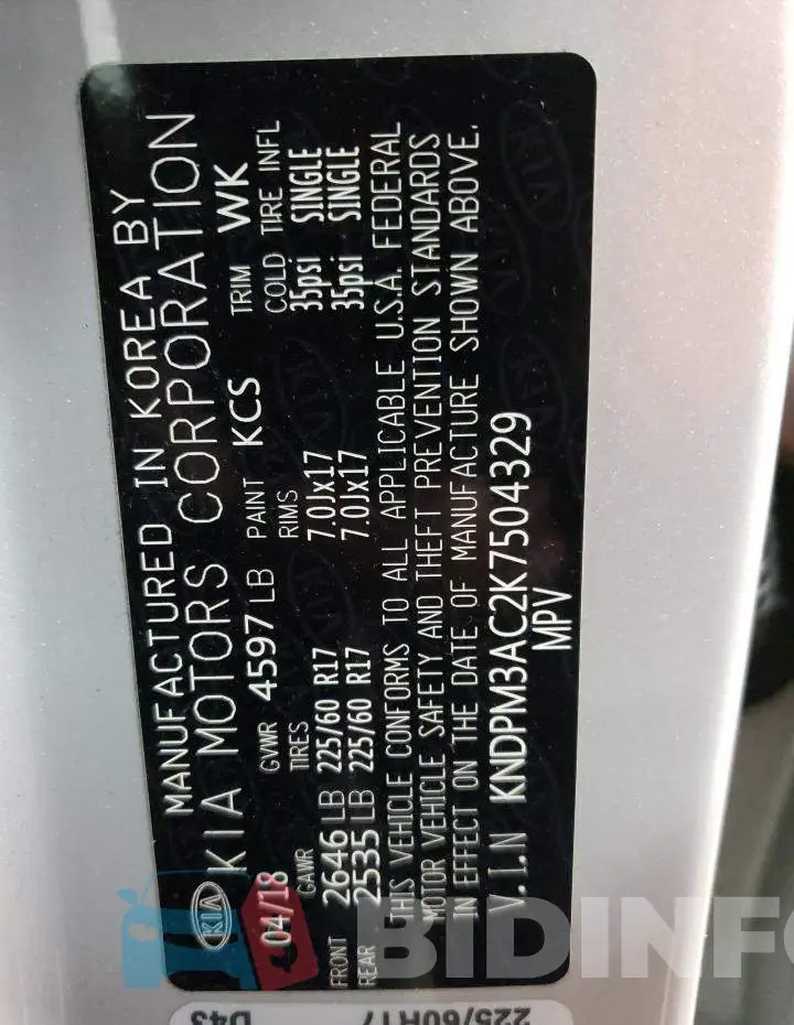 KNDPM3AC2K7504329 Photo# 13