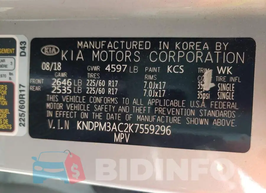 KNDPM3AC2K7559296 Photo# 12