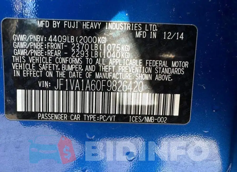 JF1VA1A60F9826420 Photo# 10
