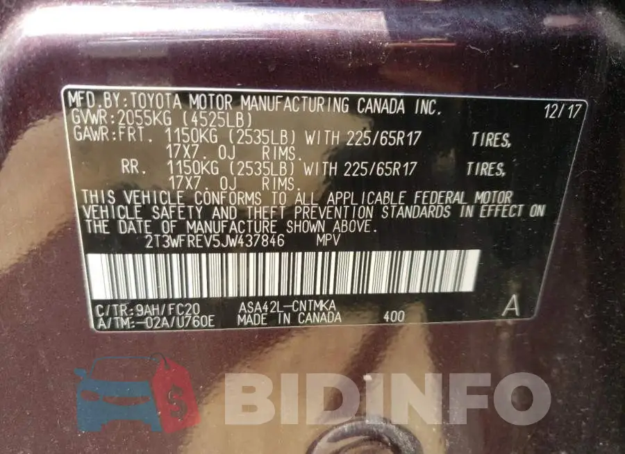 2T3WFREV5JW437846 Photo# 13