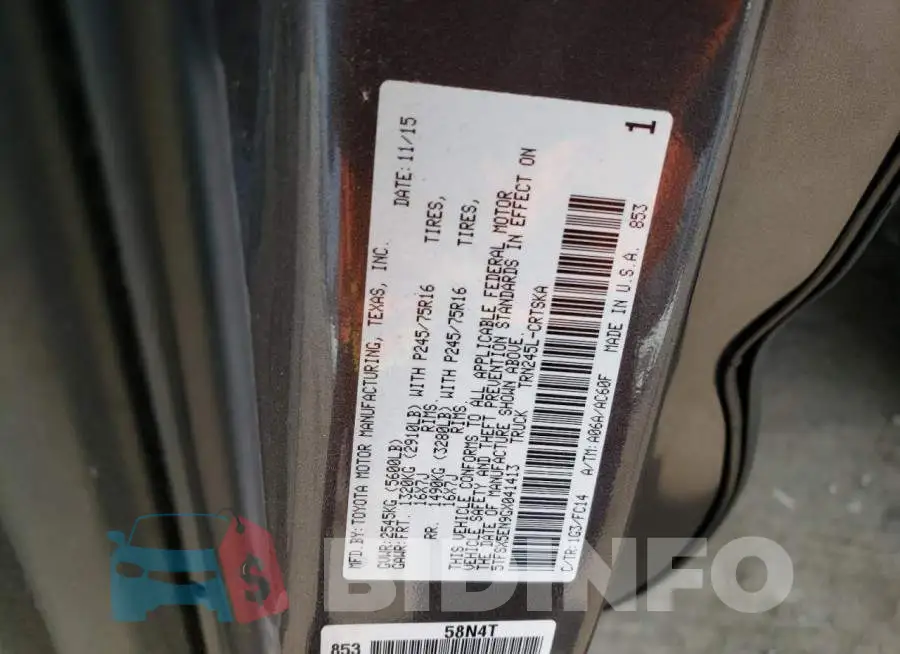 5TFSX5EN9GX041413 Photo# 12