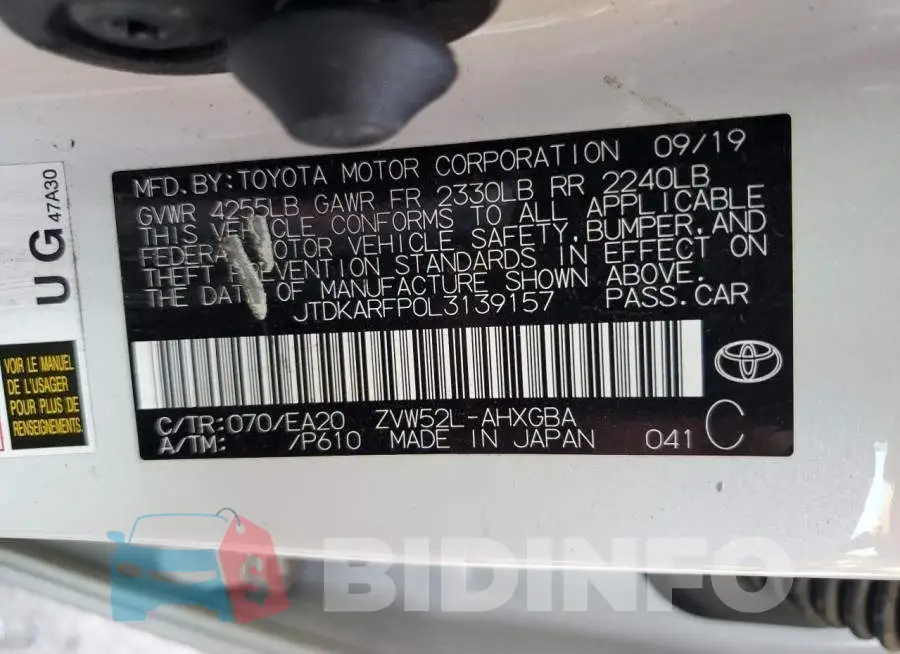 JTDKARFP0L3139157 Photo# 13