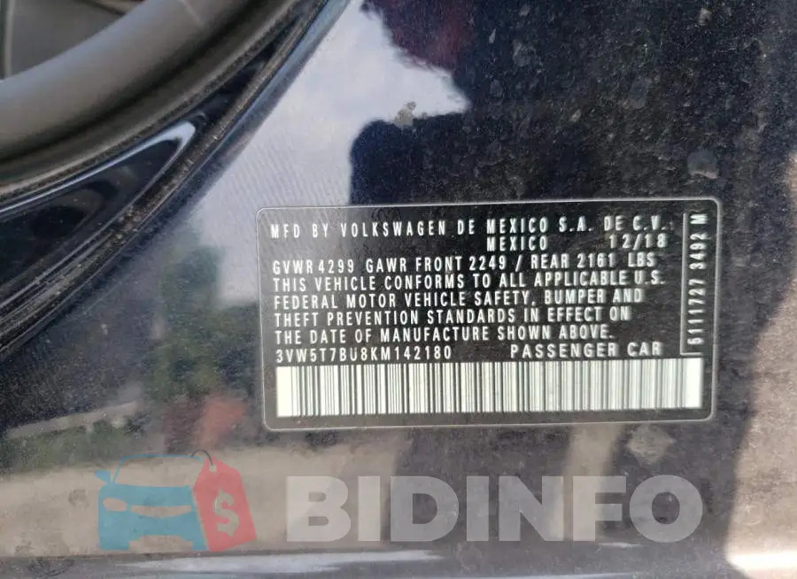 3VW5T7BU8KM142180 Photo# 12