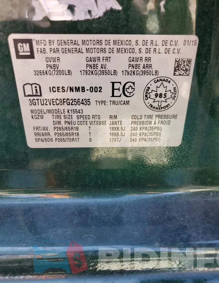 3GTU2VEC8FG256435 Photo# 12