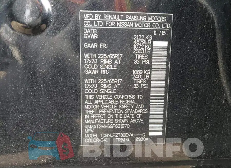 KNMAT2MV6GP621970 Photo# 13