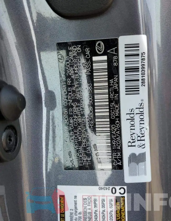 JTHSE5BC8F5001583 Photo# 12
