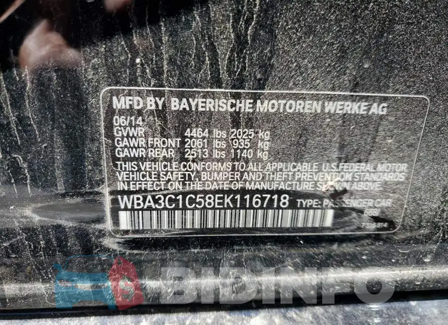 WBA3C1C58EK116718 Photo# 12