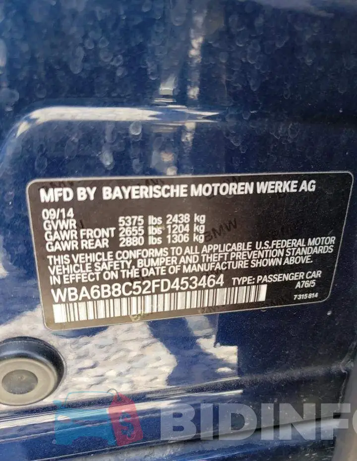 WBA6B8C52FD453464 Photo# 12