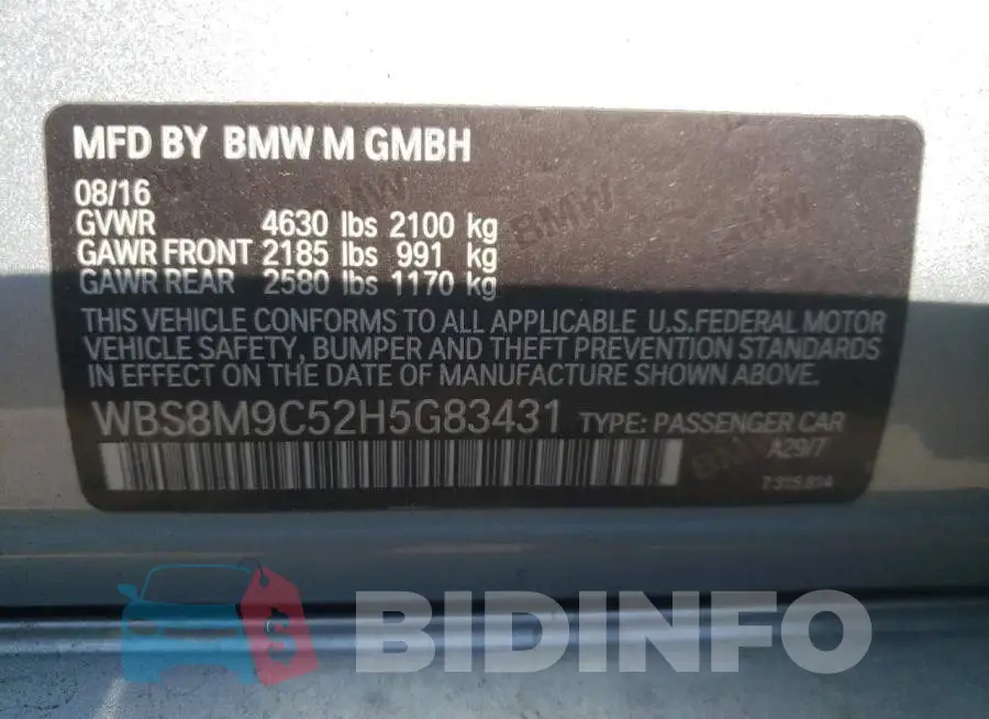 WBS8M9C52H5G83431 Photo# 12