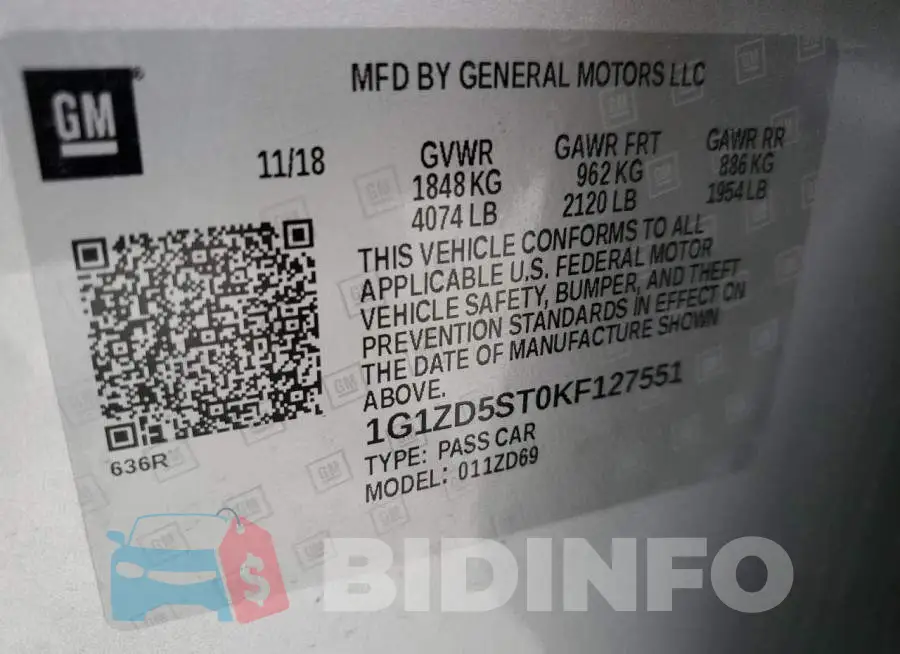 1G1ZD5ST0KF127551 Photo# 12