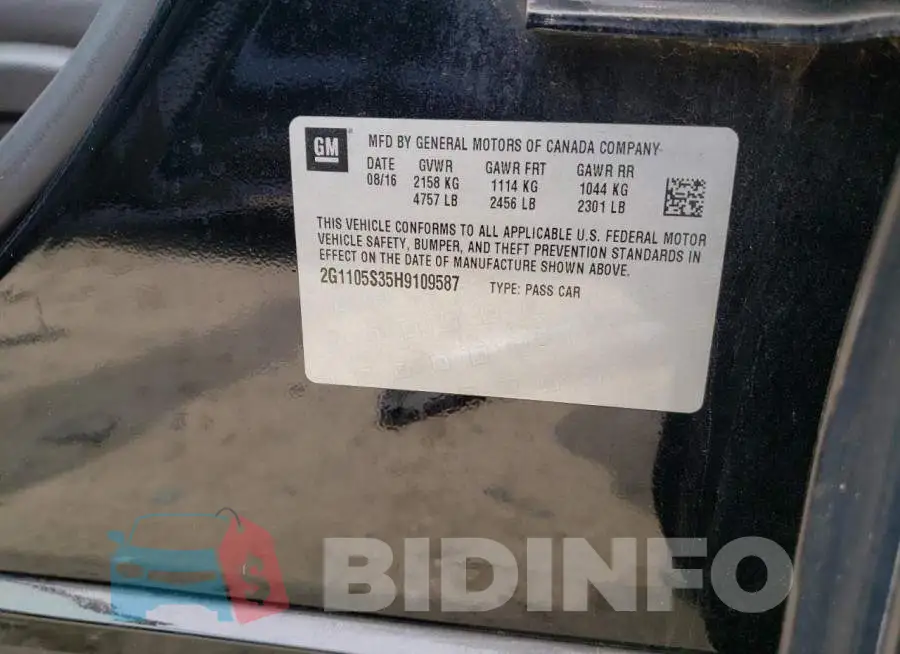 2G1105S35H9109587 Photo# 13