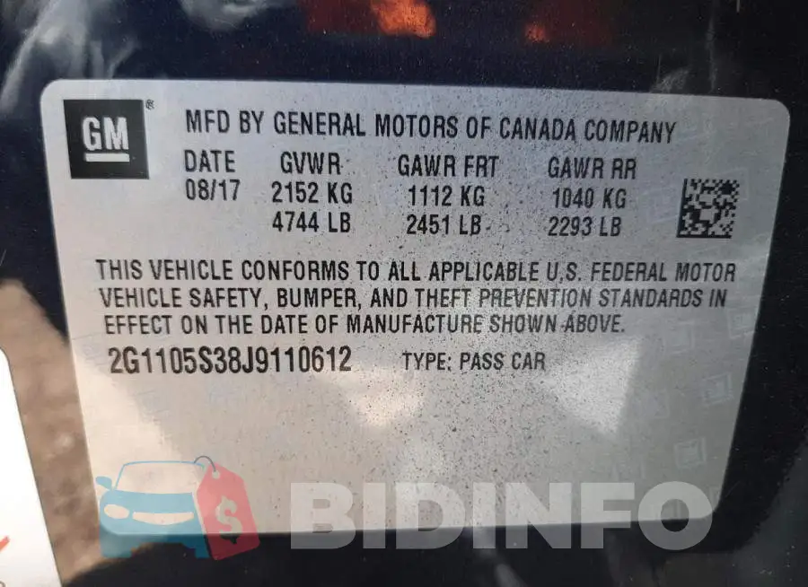 2G1105S38J9110612 Photo# 12