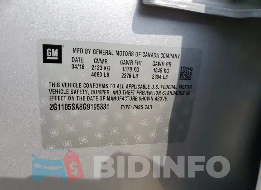 2G1105SA8G9195331 Photo# 13