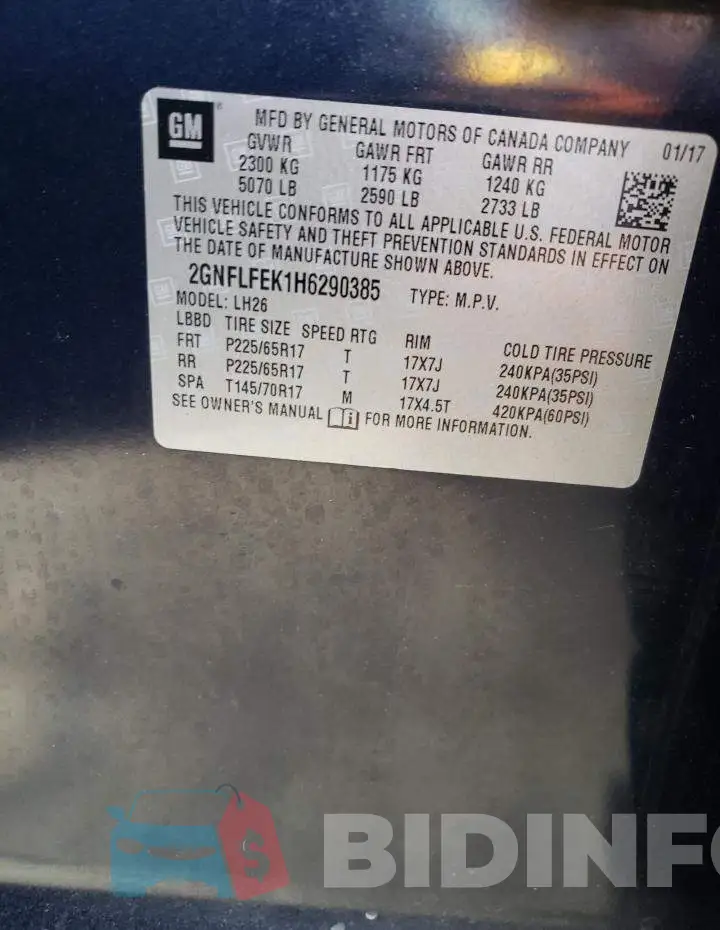 2GNFLFEK1H6290385 Photo# 14