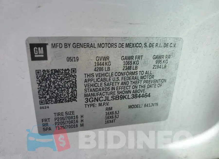 3GNCJLSB9KL384464 Photo# 12