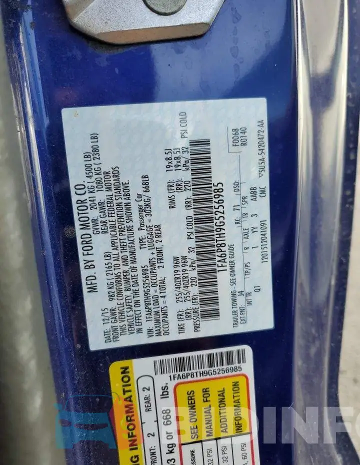 1FA6P8TH9G5256985 Photo# 12
