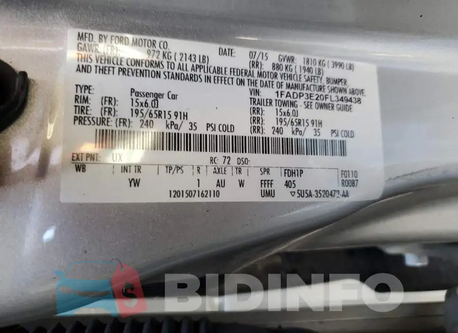 1FADP3E20FL349438 Photo# 12