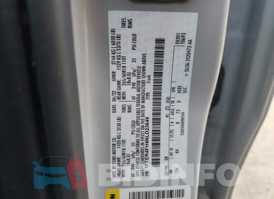 1FTER4FH4NLD23649 Photo# 12