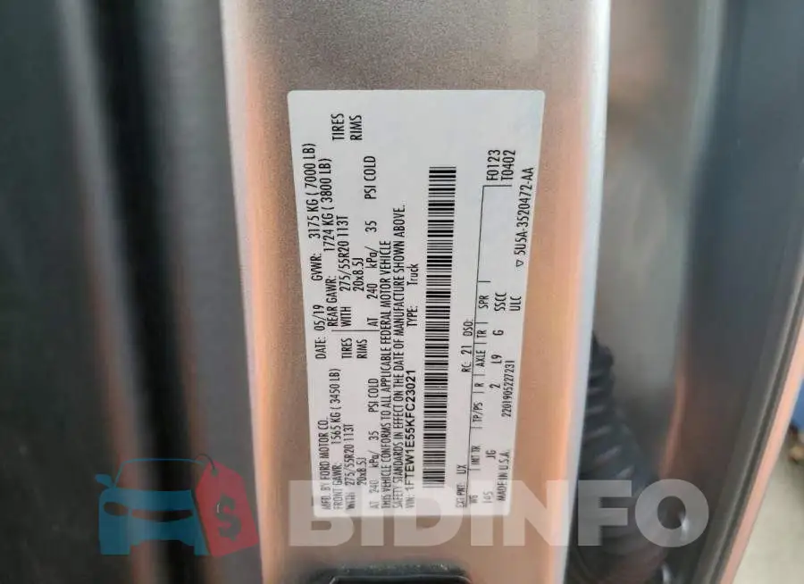 1FTEW1E55KFC23021 Photo# 12
