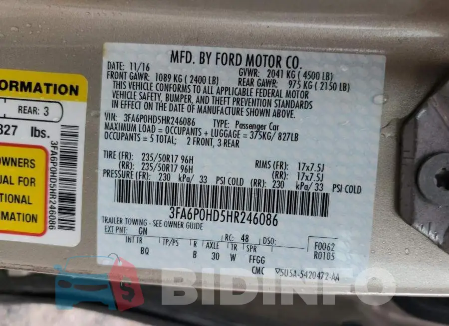 3FA6P0HD5HR246086 Photo# 12
