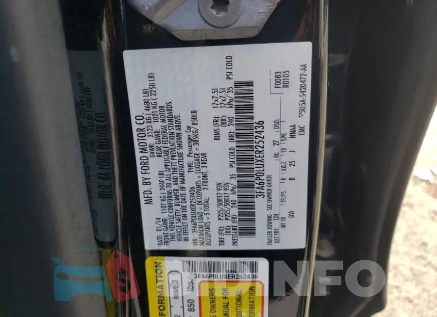 3FA6P0LUXER252436 Photo# 12