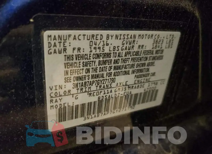 3N1AB7AP7GY271790 Photo# 12