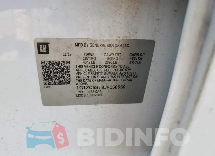 1G1ZC5ST8JF158550 Photo# 13