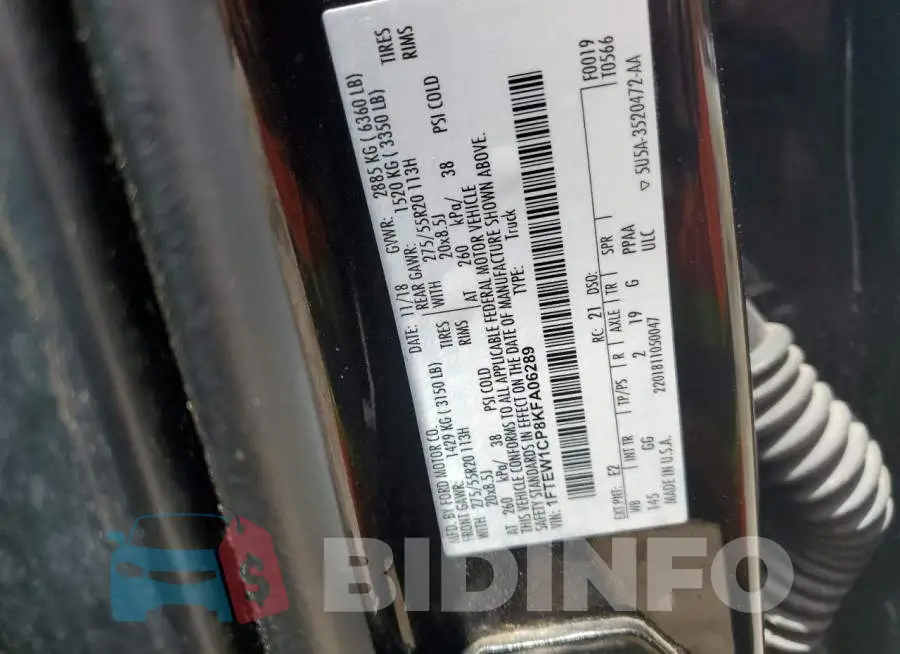 1FTEW1CP8KFA06289 Photo# 12