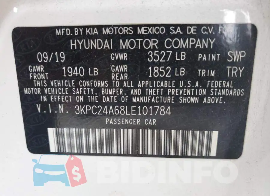 3KPC24A68LE101784 Photo# 12