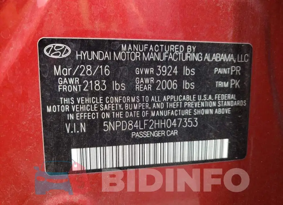 5NPD84LF2HH047353 Photo# 13