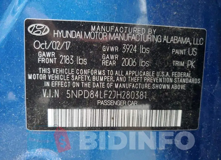 5NPD84LF2JH280381 Photo# 13